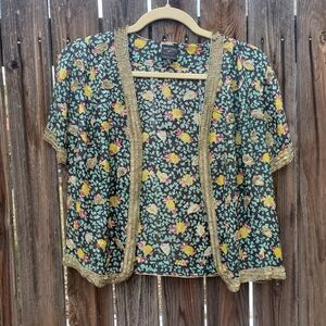 Y2K Kimono w/ bead sequin trim